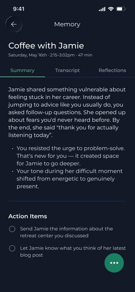 Above app — a kept conversation