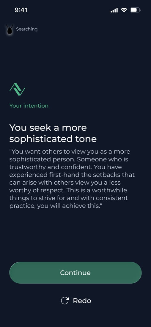 Above intention summary