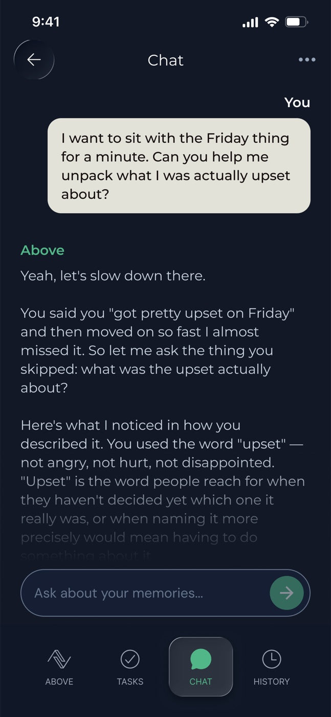 Above app — chat with your memory