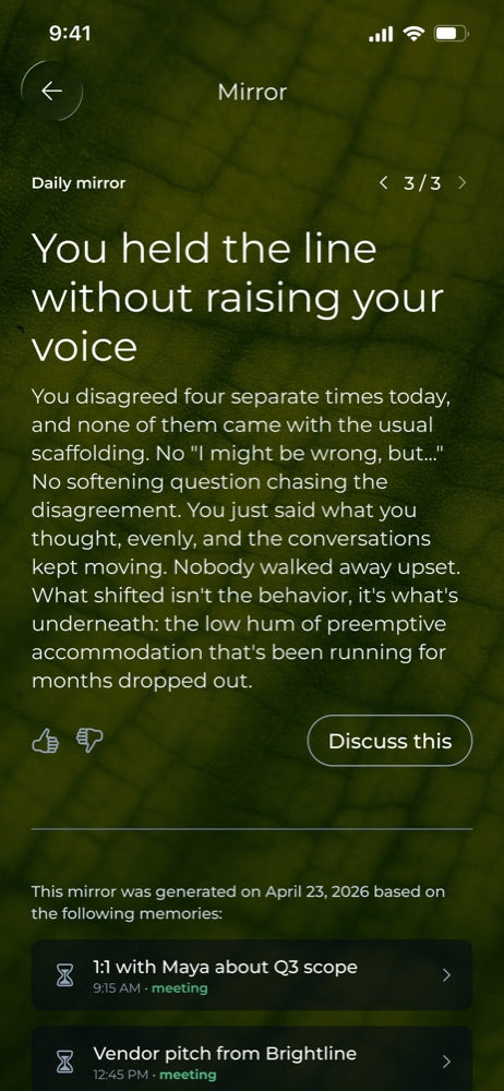 Above app memory screen